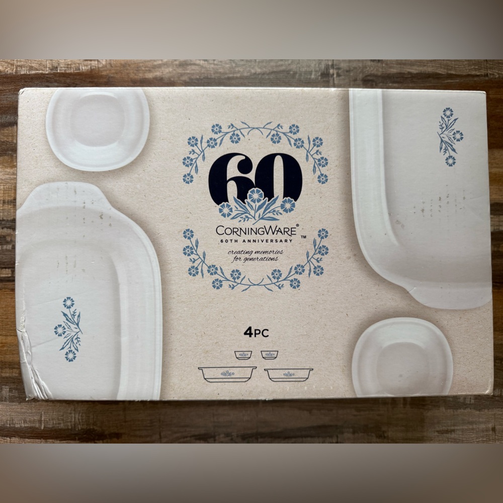 CorningWare Blue Floral 4-Piece Set